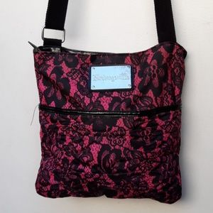 Betseyville pink floral lace print bag